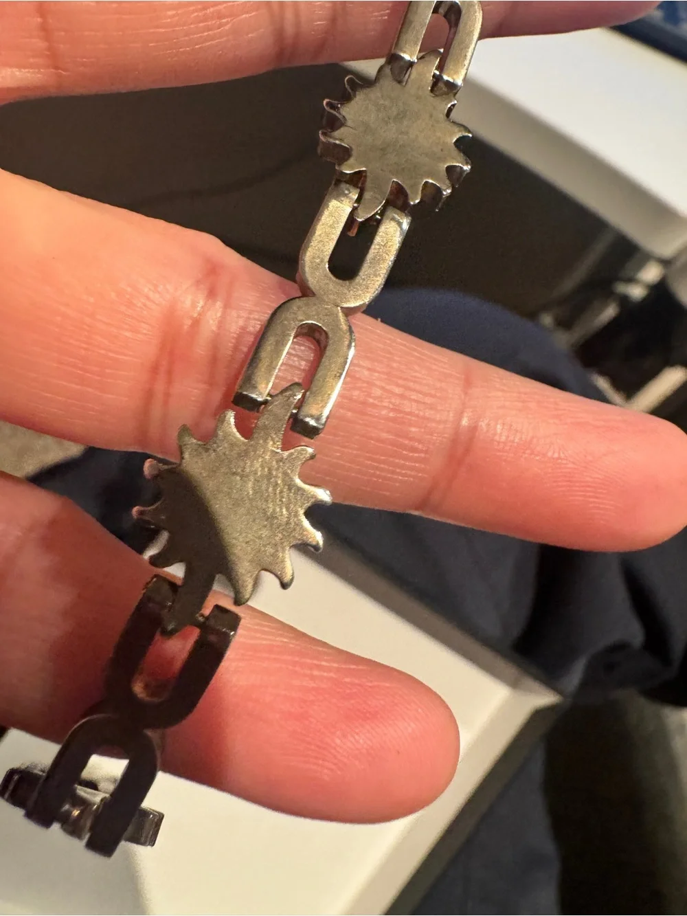 Vintage 925 Sterling Silver Sun Motif Linked Bracelet - - Picture 11 of 14
